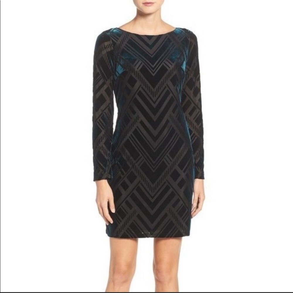 New Vince Camuto, Emerald Green, Velvet Dress, Size 2